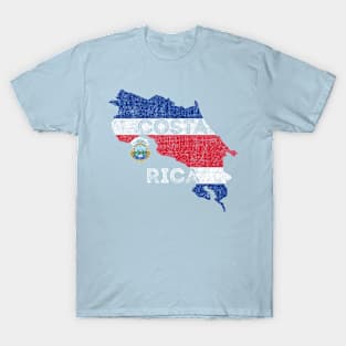 Costa Rica Map and Flag T-Shirt